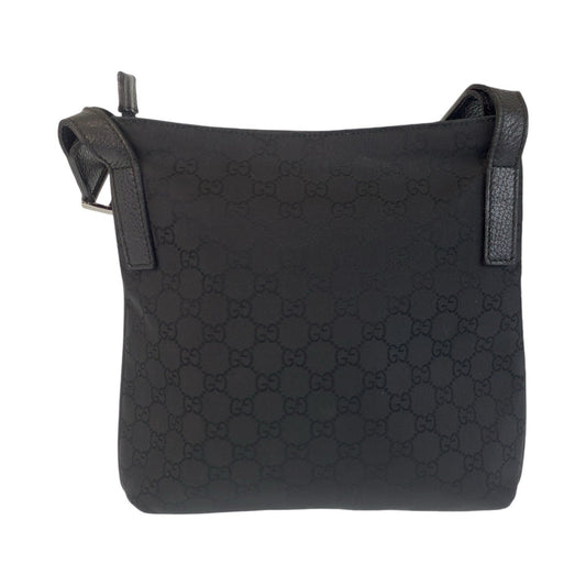 GUCCI Shoulder Bag 293572 GG canvas, leather Black black Crossbody Shoulder Bag Messenger Bag Women Used Authentic