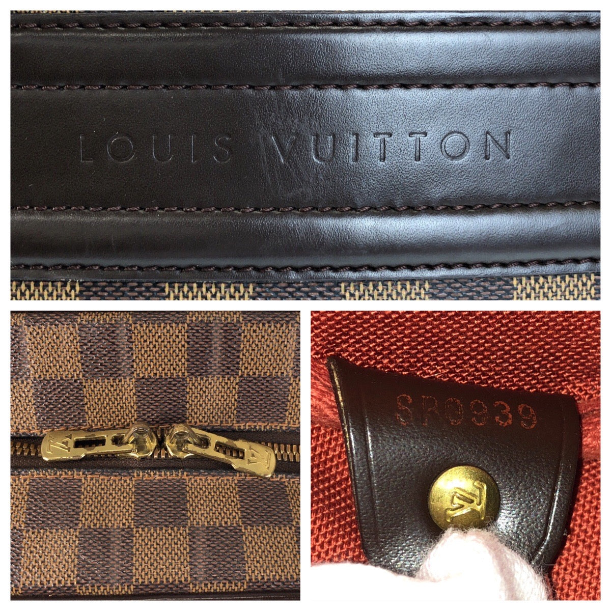 LOUIS VUITTON Handbag N41455 PVC, Leather Brown Gold Metal Handbag Boston Duffel bag Damier Nolita Women Used Authentic
