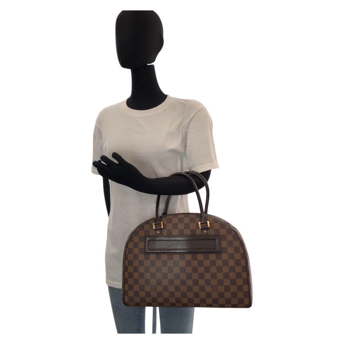 LOUIS VUITTON Handbag N41455 PVC, Leather Brown Gold Metal Handbag Boston Duffel bag Damier Nolita Women Used Authentic