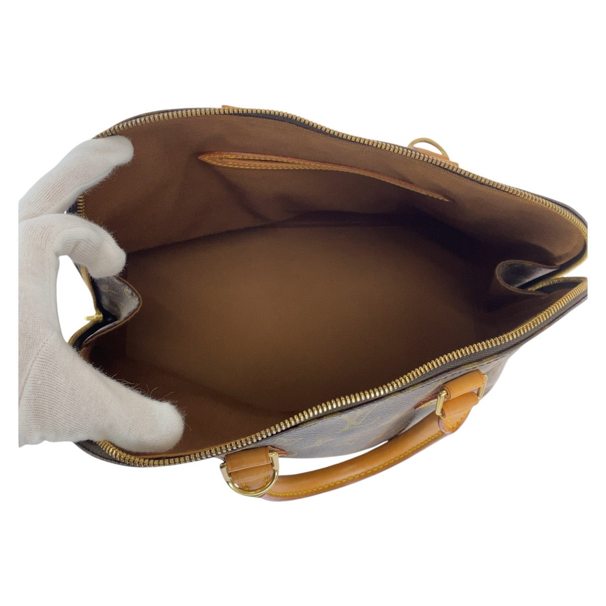 LOUIS VUITTON Handbag M51130 PVC, Leather Brown Gold Metal Handbag Monogram Alma PM Women Used Authentic