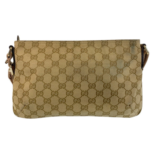 GUCCI Shoulder Bag GG canvas Beige Pink Gold Metal Crossbody Shoulder Bag Messenger Bag Sherry line Women Used Authentic