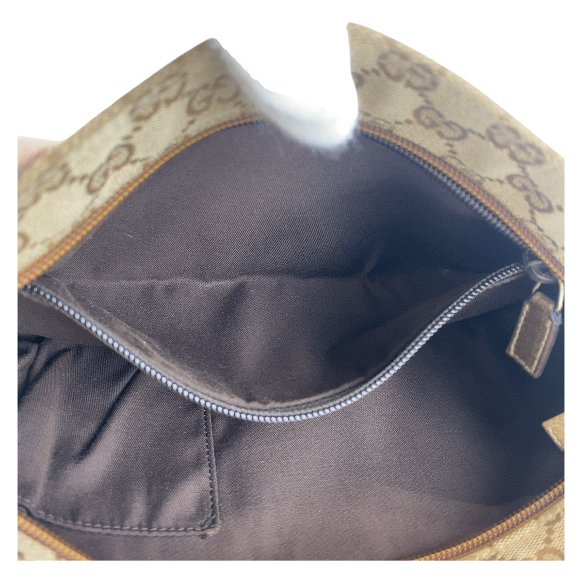 GUCCI Shoulder Bag GG canvas Beige Pink Gold Metal Crossbody Shoulder Bag Messenger Bag Sherry line Women Used Authentic