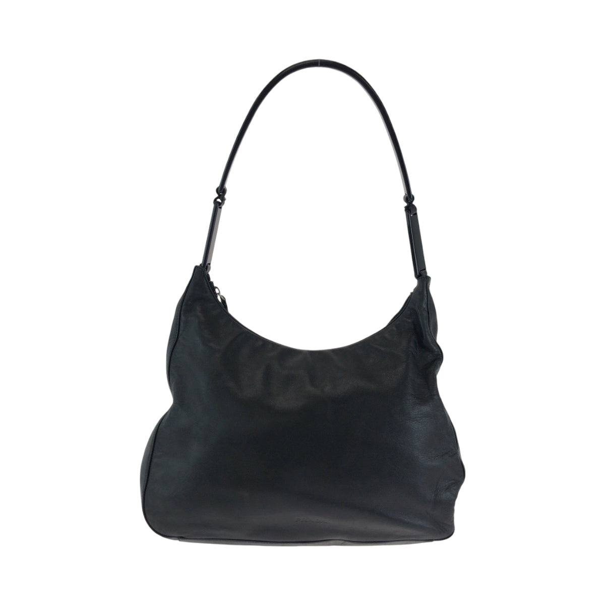 PRADA Shoulder Bag Plastic, Leather Black black Hobo Plastic Handle Shoulder Bag Plat Stick handle logo Women Used Authentic