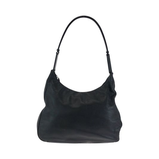 PRADA Shoulder Bag Plastic, Leather Black black Hobo Plastic Handle Shoulder Bag Plat Stick handle logo Women Used Authentic