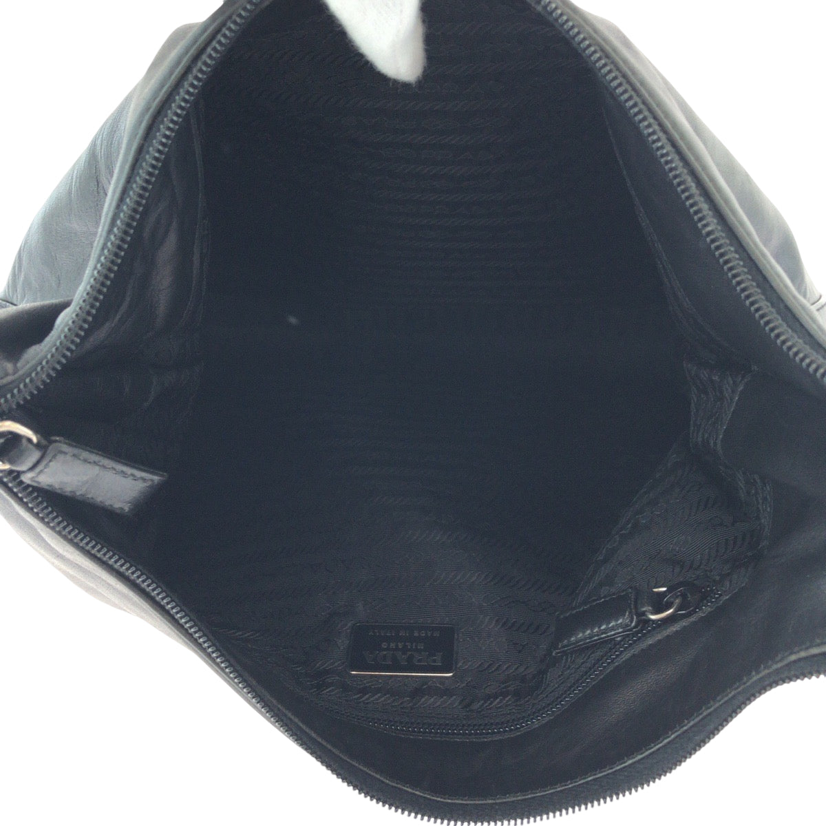 PRADA Shoulder Bag Plastic, Leather Black black Hobo Plastic Handle Shoulder Bag Plat Stick handle logo Women Used Authentic