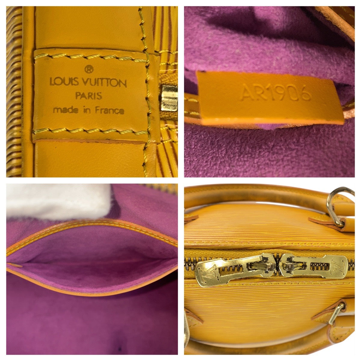 LOUIS VUITTON Handbag M52149 Epi Leather Tassili Yellow GoldMetal Handbag Epi Alma Women Used Authentic