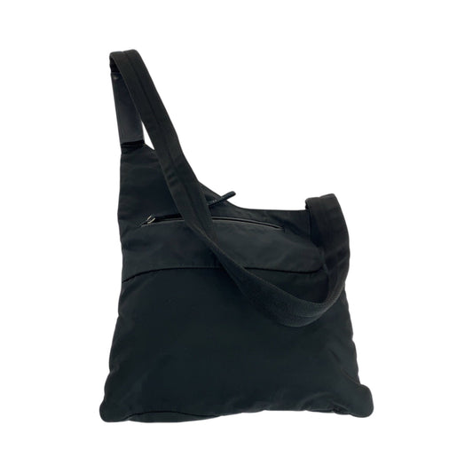 PRADA Shoulder Bag Nylon Black SilverMetal Crossbody Shoulder Bag Test Triangle With logo Women Used Authentic