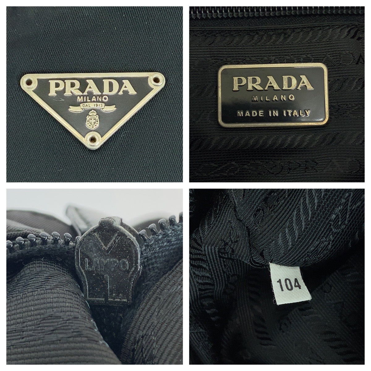 PRADA Shoulder Bag Nylon Black SilverMetal Crossbody Shoulder Bag Test Triangle With logo Women Used Authentic