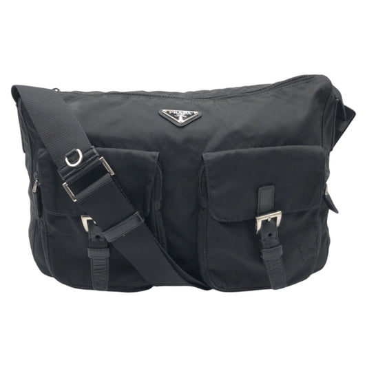 PRADA Shoulder Bag Nylon Black black Test Triangular logo