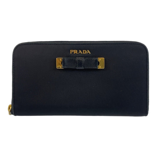 PRADA Long Wallet Purse Nylon black Long Wallet Purse Women Used Authentic