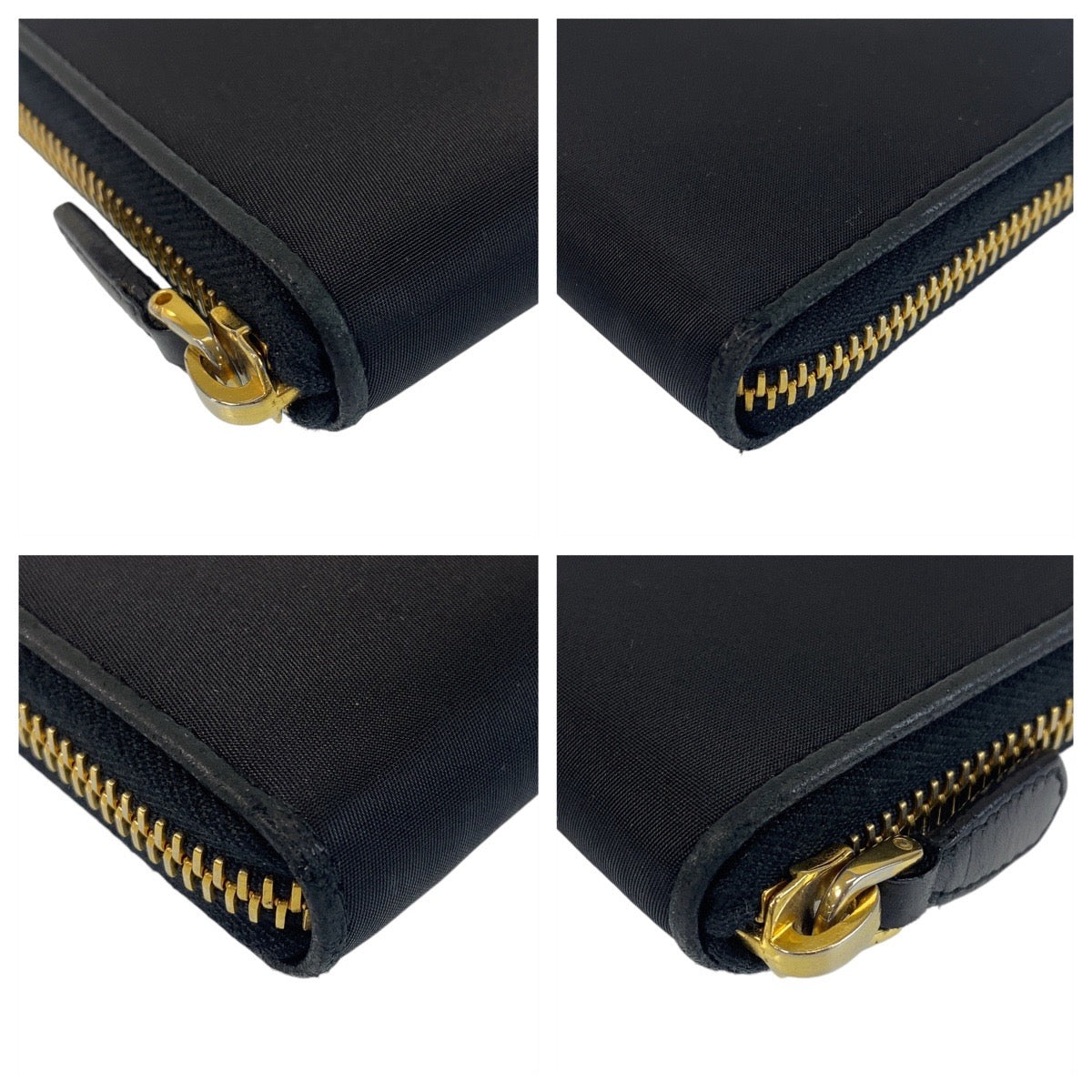 PRADA Long Wallet Purse Nylon black Long Wallet Purse Women Used Authentic