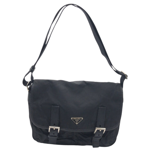 PRADA Shoulder Bag Nylon black Shoulder Bag Messenger Bag Unisex Test Triangular logo mens Used Authentic