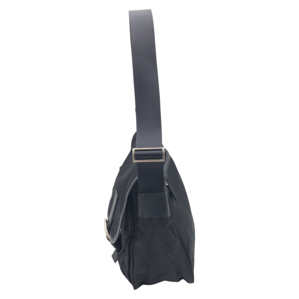 PRADA Shoulder Bag Nylon black Shoulder Bag Messenger Bag Unisex Test Triangular logo mens Used Authentic