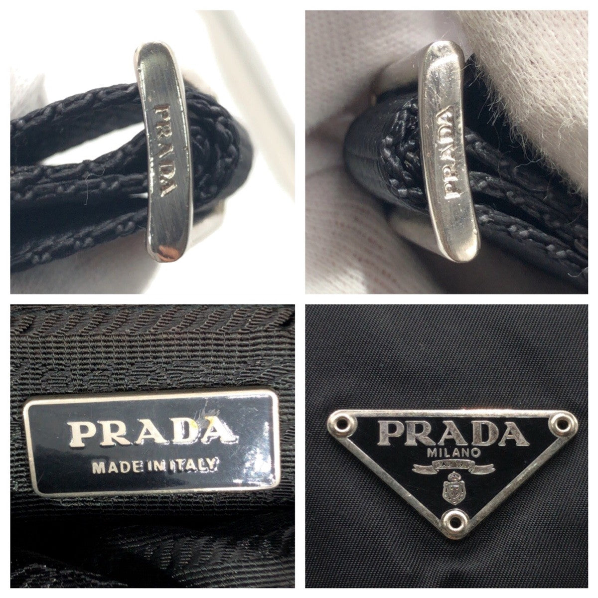 PRADA Shoulder Bag Nylon black Shoulder Bag Messenger Bag Unisex Test Triangular logo mens Used Authentic