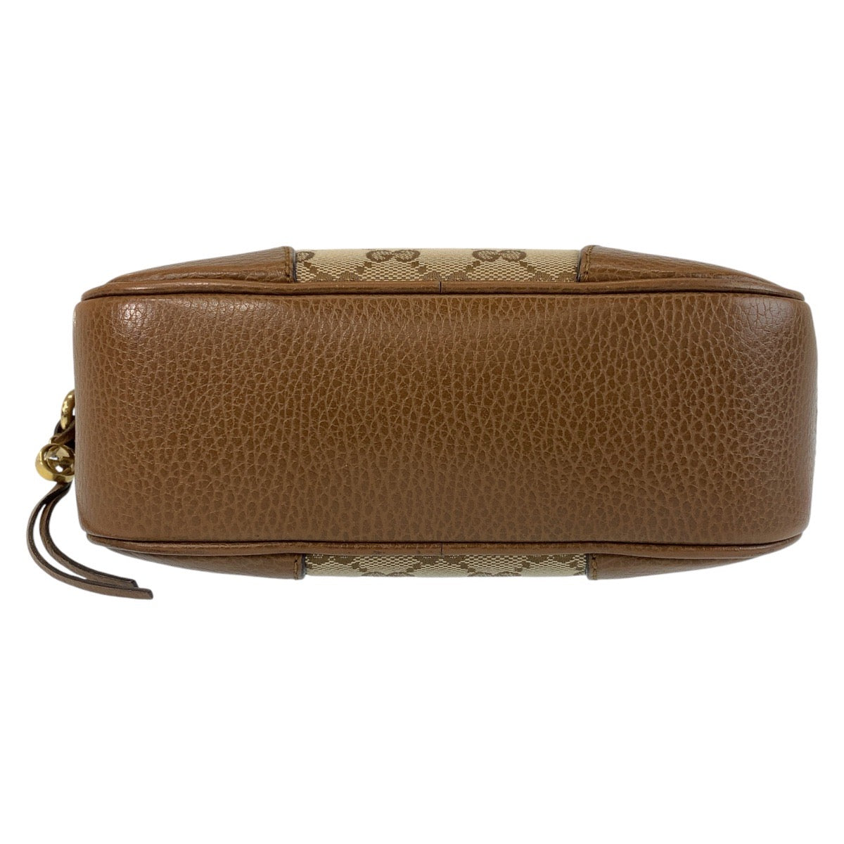 GUCCI Shoulder Bag 449413 GG canvas, leather Brown Gold Metal Crossbody Shoulder Bag Pochette Women Used Authentic