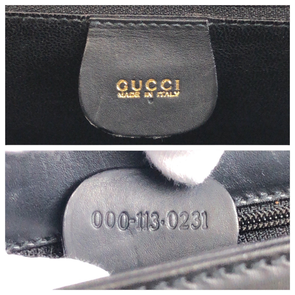 GUCCI Handbag 000 113 0231 leather Black GoldMetal Bamboo Women Used Authentic