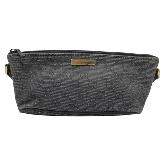 GUCCI Handbag 07199 2133 GG canvas gray Handbag accessory pouch GG pattern Women Used Authentic