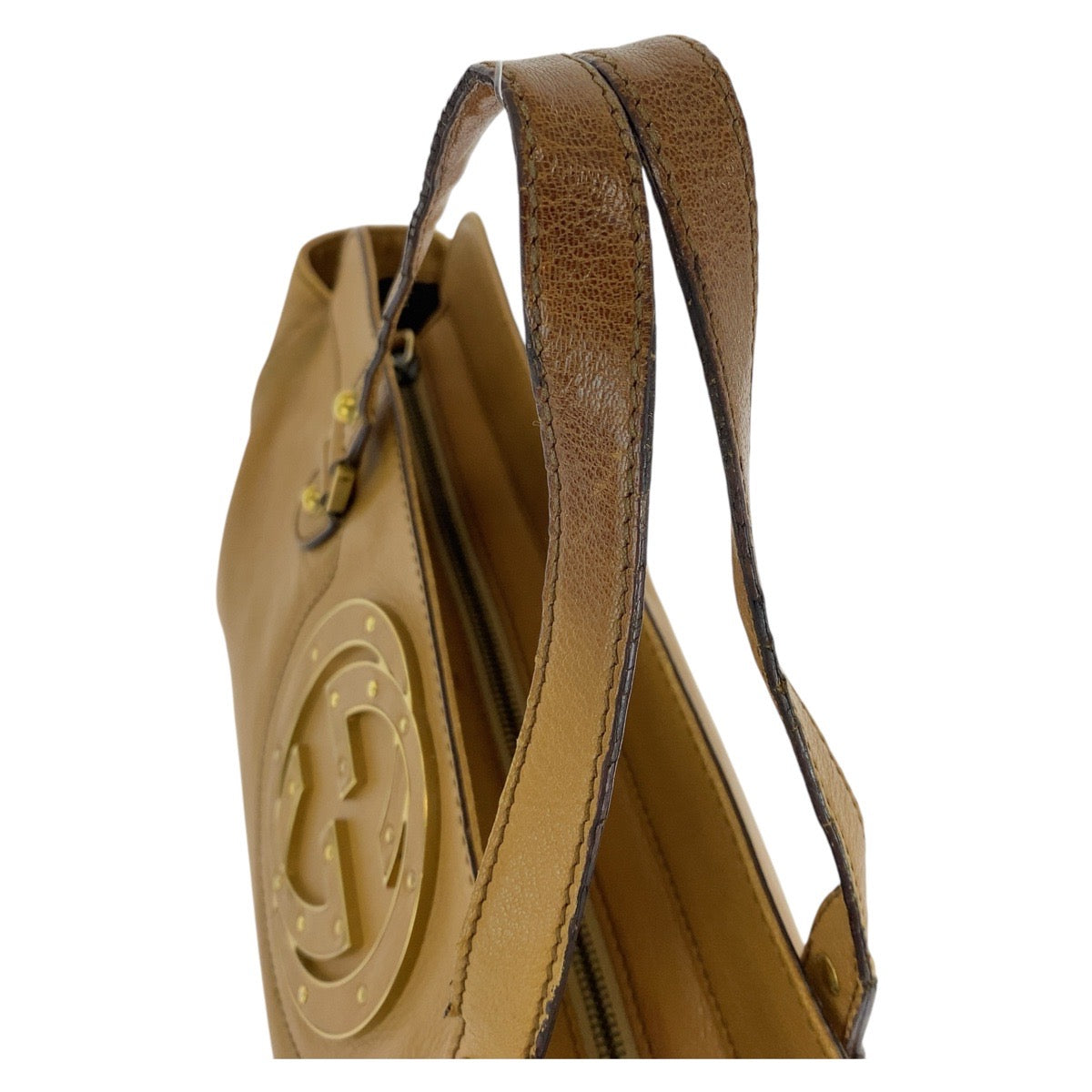 GUCCI Handbag 121551 leather Brown Gold Metal Blondy Women Used Authentic