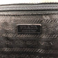 PRADA Business bag leather Green Blue SilverMetal Business bag handbag Bicolor triangleWith logo mens Used Authentic