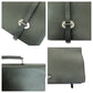 PRADA Business bag leather Green Blue SilverMetal Business bag handbag Bicolor triangleWith logo mens Used Authentic