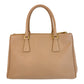 PRADA Handbag leather Beige Gold Metal Handbag Crossbody Shoulder Bag 2way Safiano Galleria TriangleWith logo Women Used Authentic