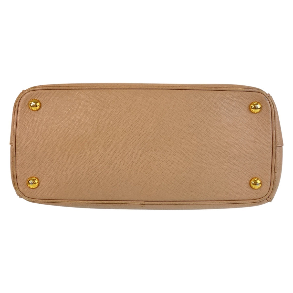PRADA Handbag leather Beige Gold Metal Handbag Crossbody Shoulder Bag 2way Safiano Galleria TriangleWith logo Women Used Authentic