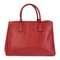 PRADA Handbag leather Red Gold Metal Handbag Safiano Galleria Women Used Authentic