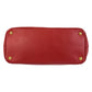 PRADA Handbag leather Red Gold Metal Handbag Safiano Galleria Women Used Authentic