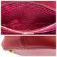 PRADA Handbag leather Red Gold Metal Handbag Safiano Galleria Women Used Authentic