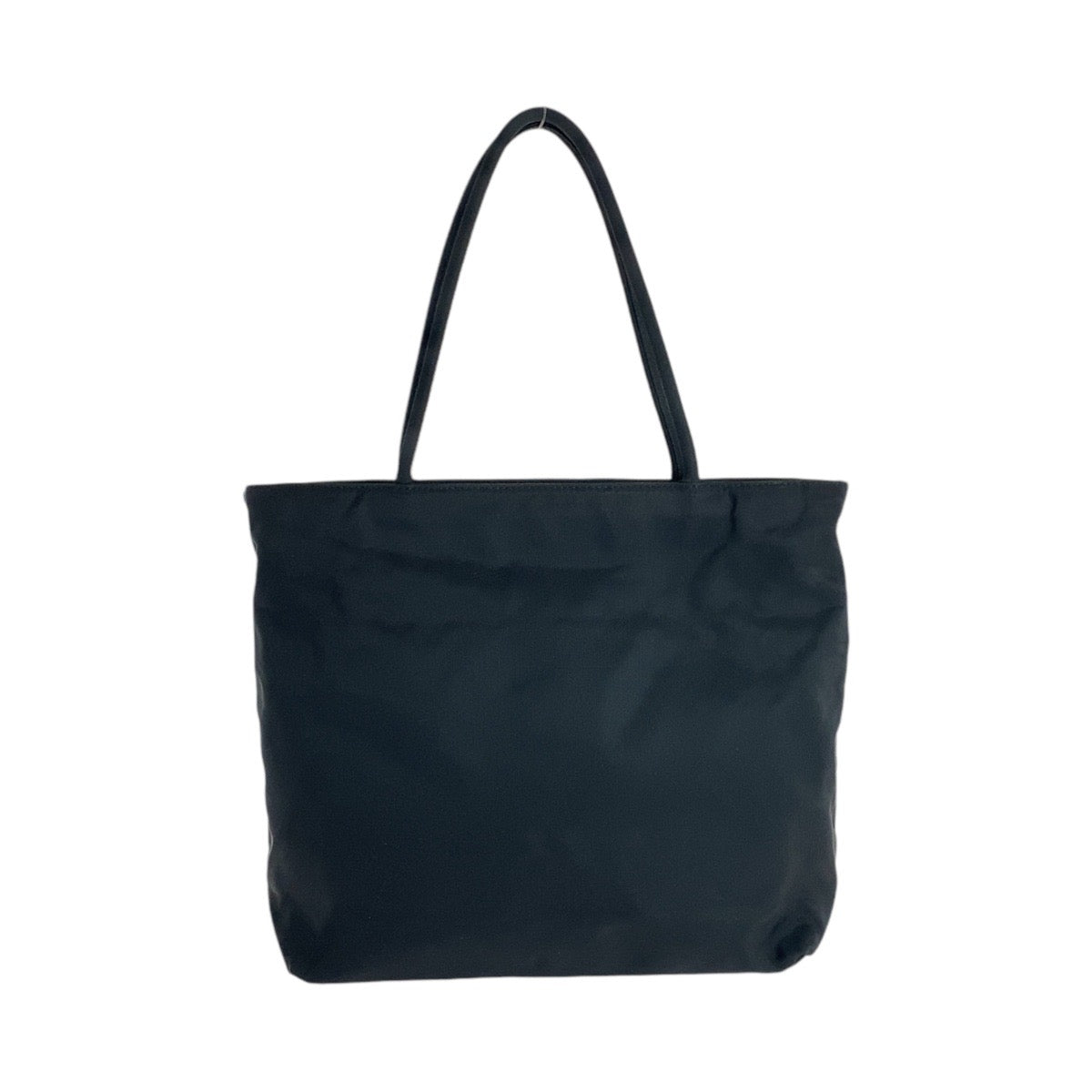 PRADA Shoulder Bag Nylon Black SilverMetal Shoulder Bag Tote Bag Test Triangle With logo Women Used Authentic
