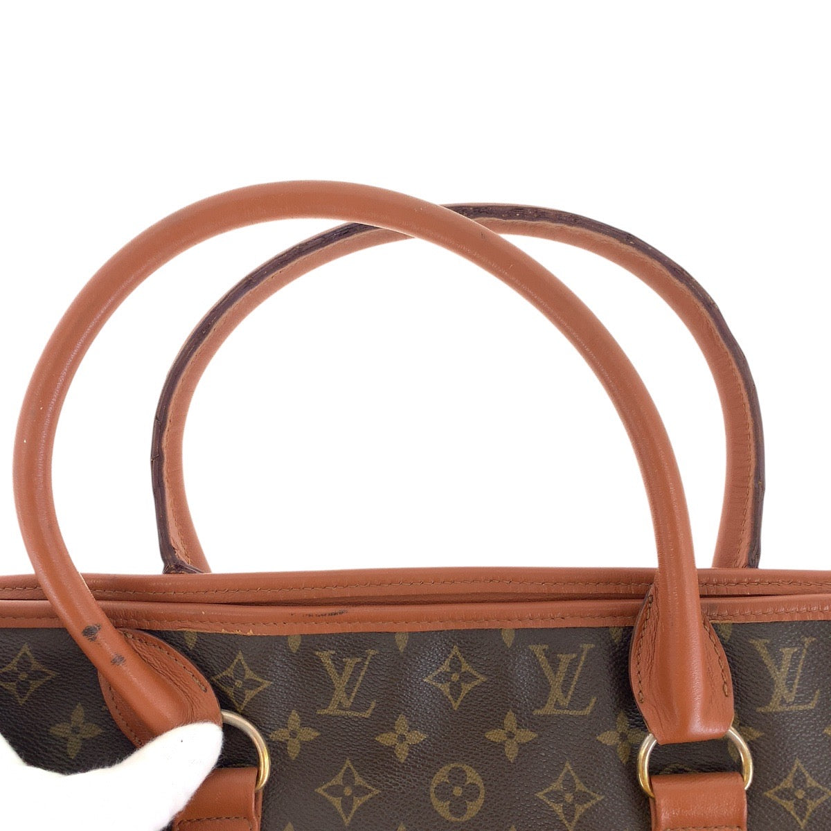 LOUIS VUITTON Tote Bag M42425 PVC, Leather Brown Tote Bag Shoulder Bag Monogram Weekend PM Women Used Authentic