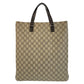GUCCI Tote Bag 131258 GG Supreme canvas, leather Beige brown Tote Bag Women Used Authentic