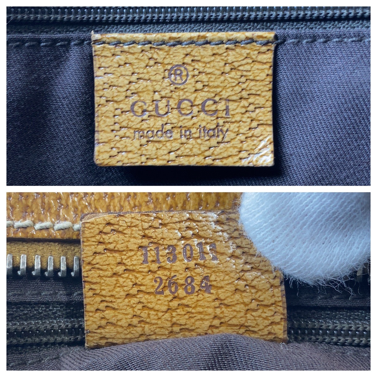 GUCCI Tote Bag 113011 GG canvas, leather Beige brown Tote Bag Shoulder Bag Women Used Authentic