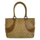 GUCCI Tote Bag 113011 GG canvas, leather Beige brown Tote Bag Shoulder Bag Women Used Authentic