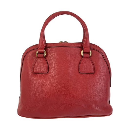 GUCCI Handbag 449662 leather Red Gold Metal Handbag Shoulder Bag 2way Interlocking Women Used Authentic