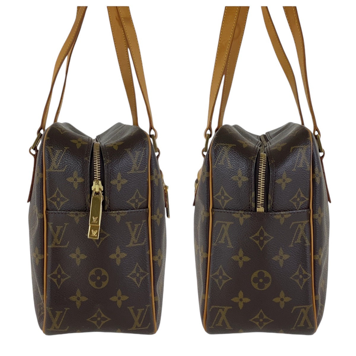LOUIS VUITTON Shoulder Bag M51181 PVC, Leather Brown Gold Metal Shoulder Bag Monogram Cite GM Women Used Authentic