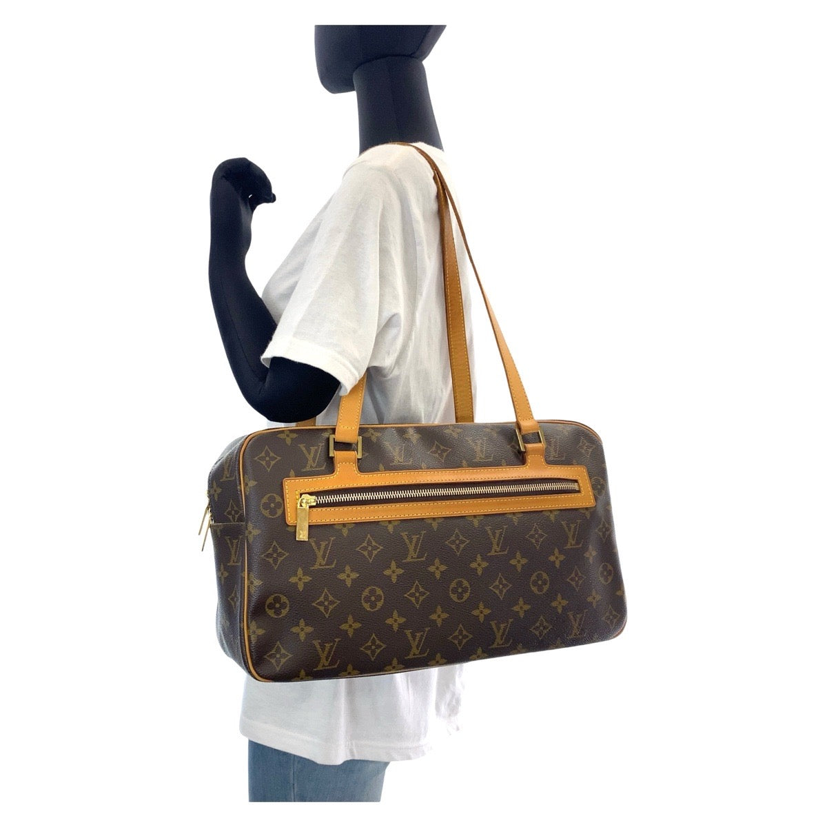 LOUIS VUITTON Shoulder Bag M51181 PVC, Leather Brown Gold Metal Shoulder Bag Monogram Cite GM Women Used Authentic