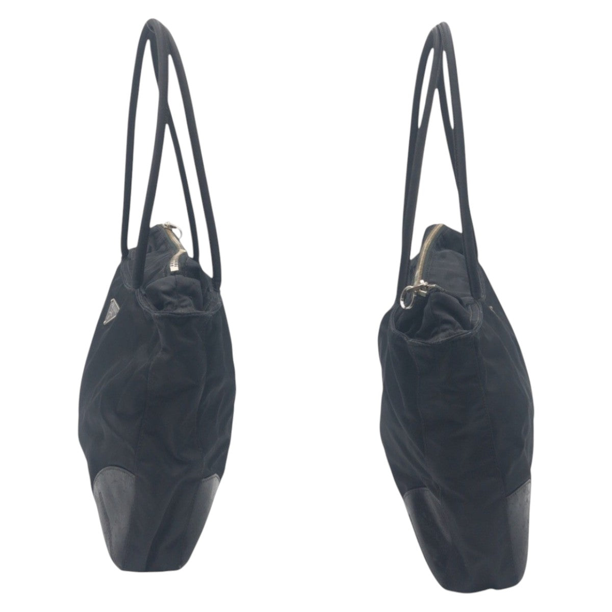 PRADA Tote Bag Nylon Black black Tote Bag Shoulder Bag Handbag Unisex Test Triangular logo Women Used Authentic