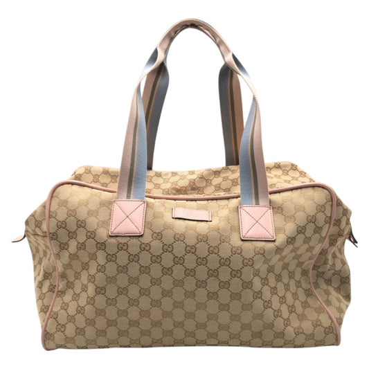 GUCCI Boston Duffel bag 153240 GG canvas Brown pink Boston Duffel bag unisex GG pattern Women Used Authentic