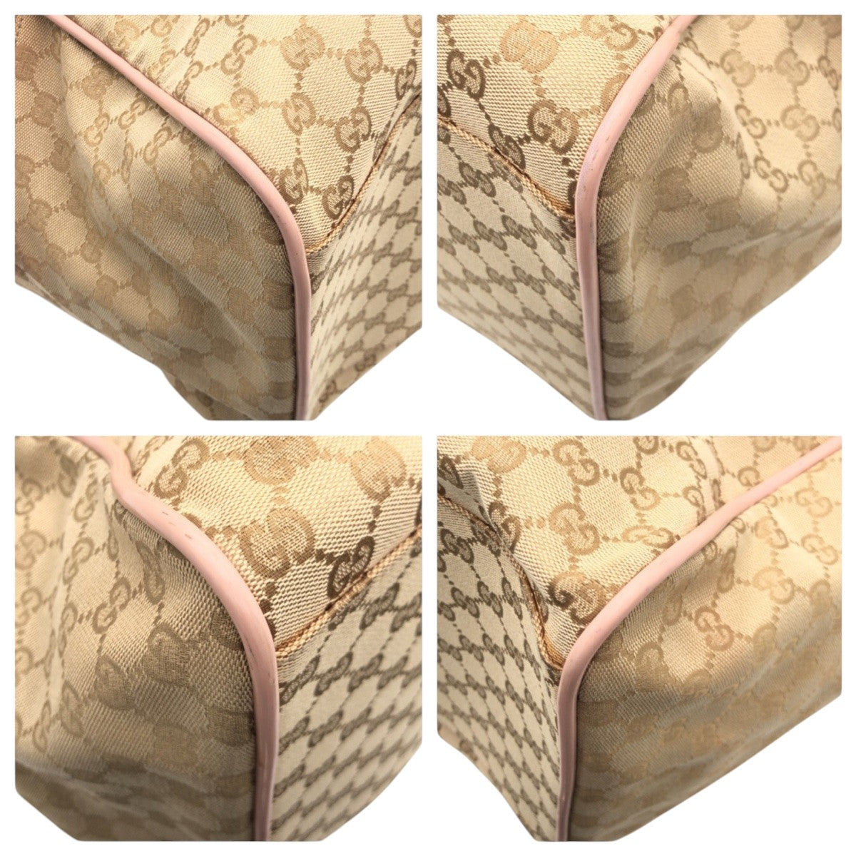 GUCCI Boston Duffel bag 153240 GG canvas Brown pink Boston Duffel bag unisex GG pattern Women Used Authentic