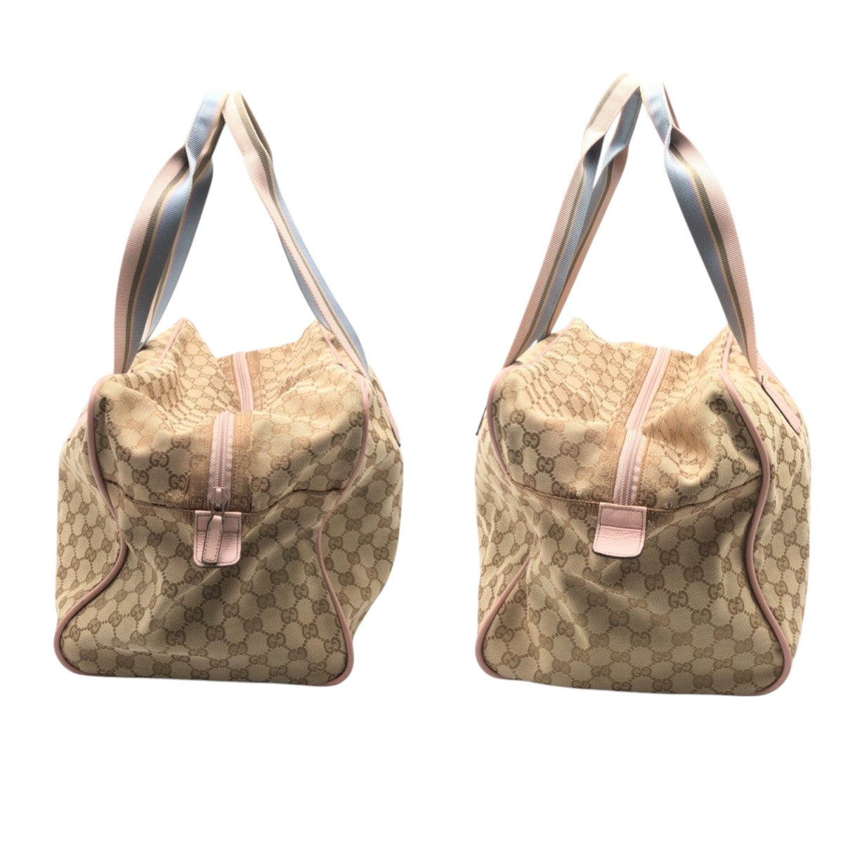 GUCCI Boston Duffel bag 153240 GG canvas Brown pink Boston Duffel bag unisex GG pattern Women Used Authentic