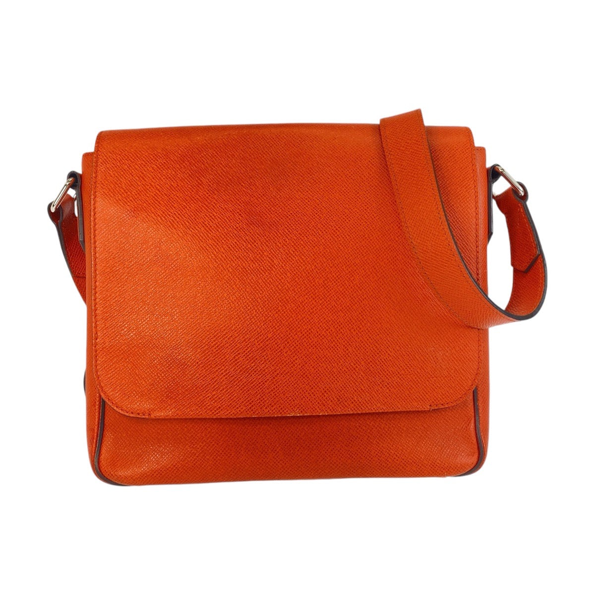LOUIS VUITTON Shoulder Bag M30618 leather Orange SilverMetal Taiga Roman PM