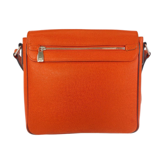 LOUIS VUITTON Shoulder Bag M30618 leather Orange SilverMetal Taiga Roman PM