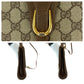 GUCCI Shoulder Bag 94 02 050 GG Supreme canvas, leather Brown Gold Metal Shoulder Bag pochette Old Gucci Women Used Authentic