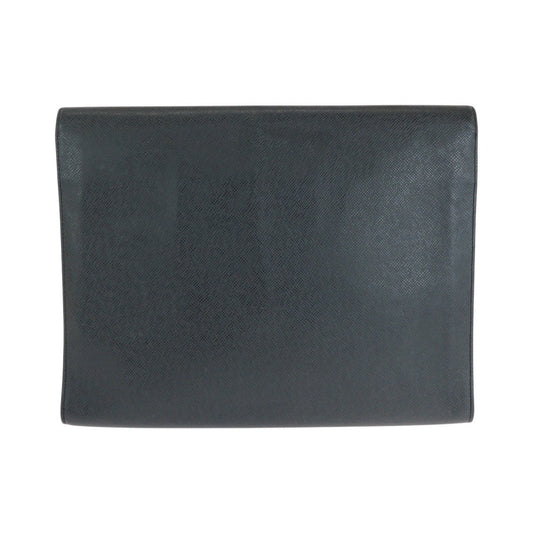 LOUIS VUITTON Business bag M31062 leather Ardoise Black SilverMetal Business bag briefcase Taiga Minuto mens Used Authentic