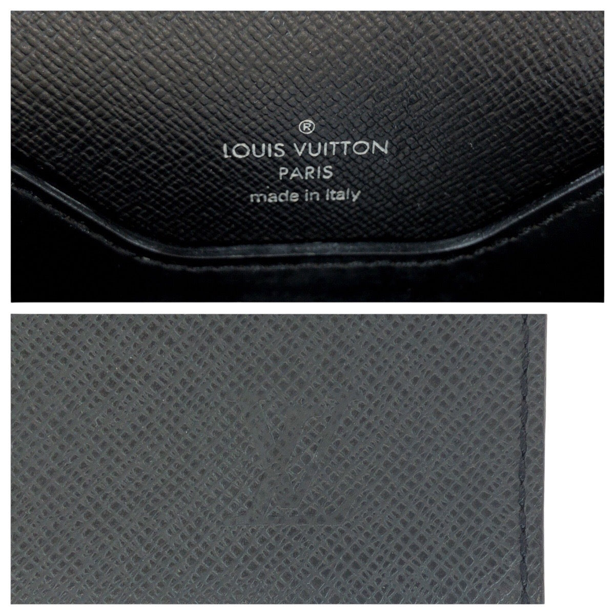 LOUIS VUITTON Business bag M31062 leather Ardoise Black SilverMetal Business bag briefcase Taiga Minuto mens Used Authentic