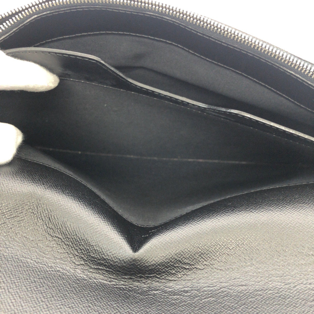 LOUIS VUITTON Business bag M31062 leather Ardoise Black SilverMetal Business bag briefcase Taiga Minuto mens Used Authentic