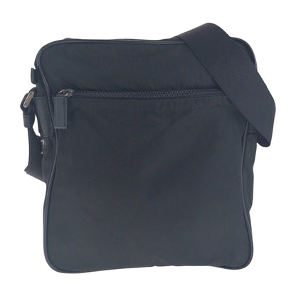 PRADA Shoulder Bag Nylon Black SilverMetal Crossbody Shoulder Bag Test Triangle With logo Women Used Authentic