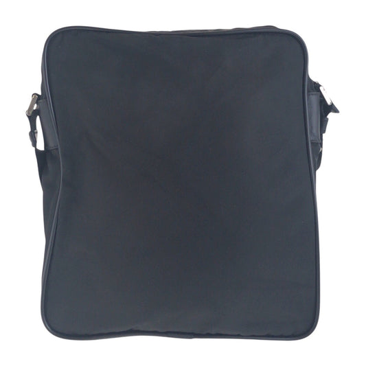 PRADA Shoulder Bag Nylon Black SilverMetal Crossbody Shoulder Bag Test Triangle With logo Women Used Authentic