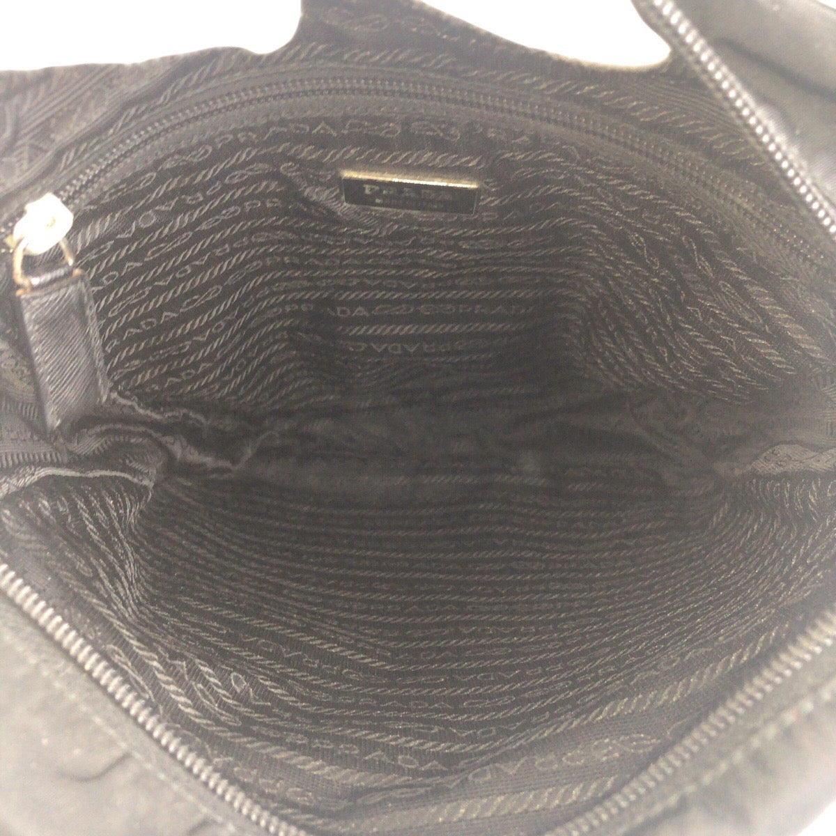 PRADA Shoulder Bag Nylon Black SilverMetal Crossbody Shoulder Bag Test Triangle With logo Women Used Authentic